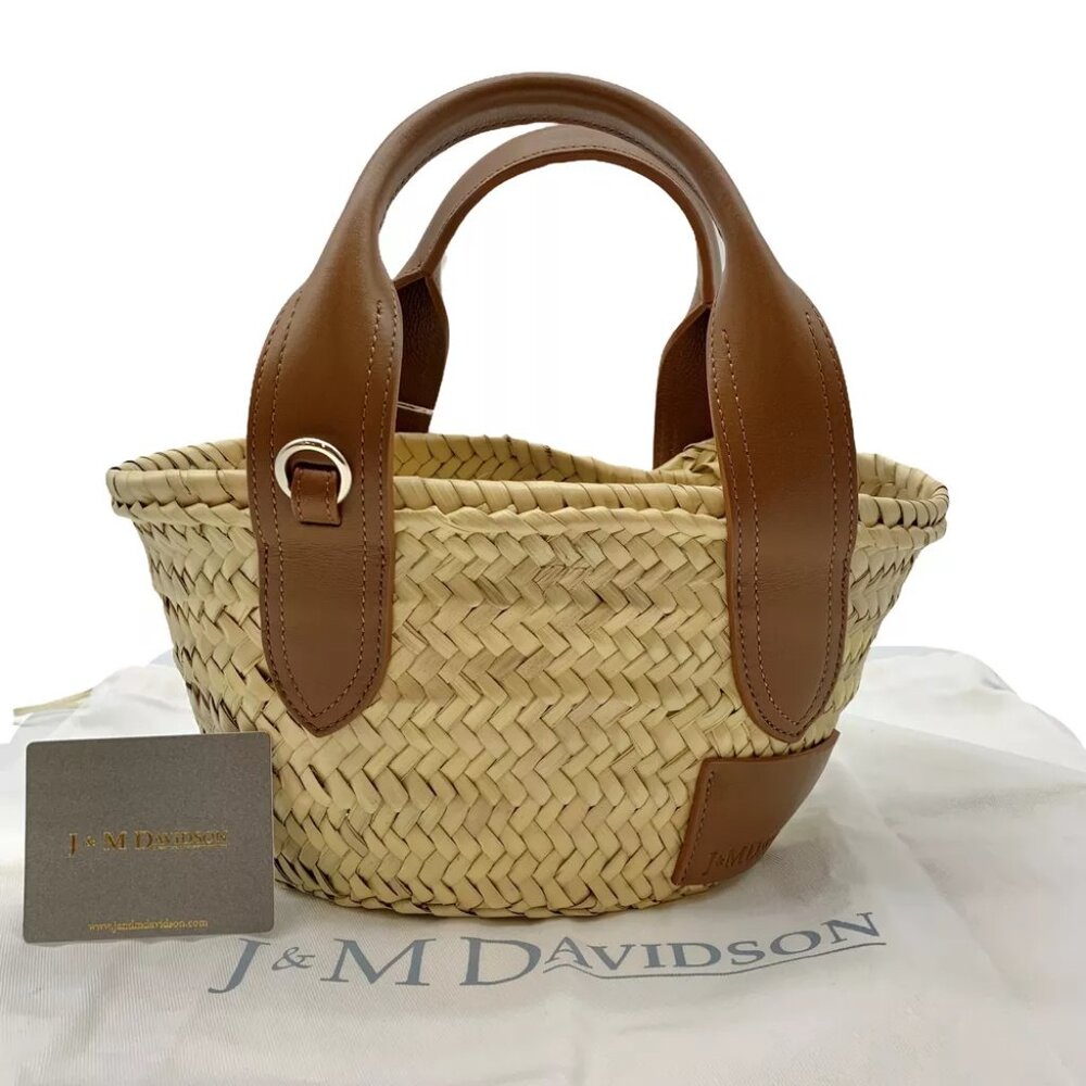 J&M Davidson Small Basket Hand Bag Light Brown